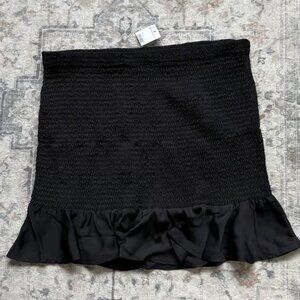 Black Smocked Tulip Skirt NWT Large